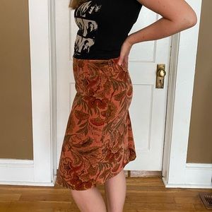 Autumn paisley corduroy Just in Time pencil skirt
